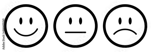 Drei Gesichter Feedback/Stimmung Kontur Schwarz