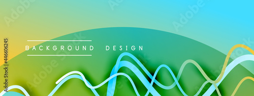 Abstract gradient background with wave line with shadow effect. Geometric composition. 3D shadow effects and fluid gradients