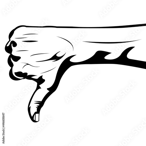 Thumbs Down Hand Symbol on White Background