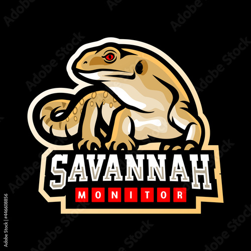 Savannah Monitor mascot. esport logo design