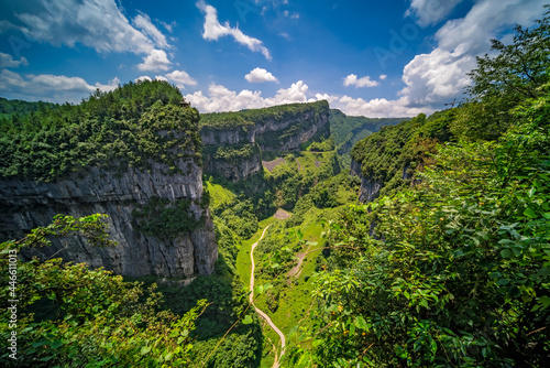 Canvas Print Panoramic view of the Wulong National Park landscape