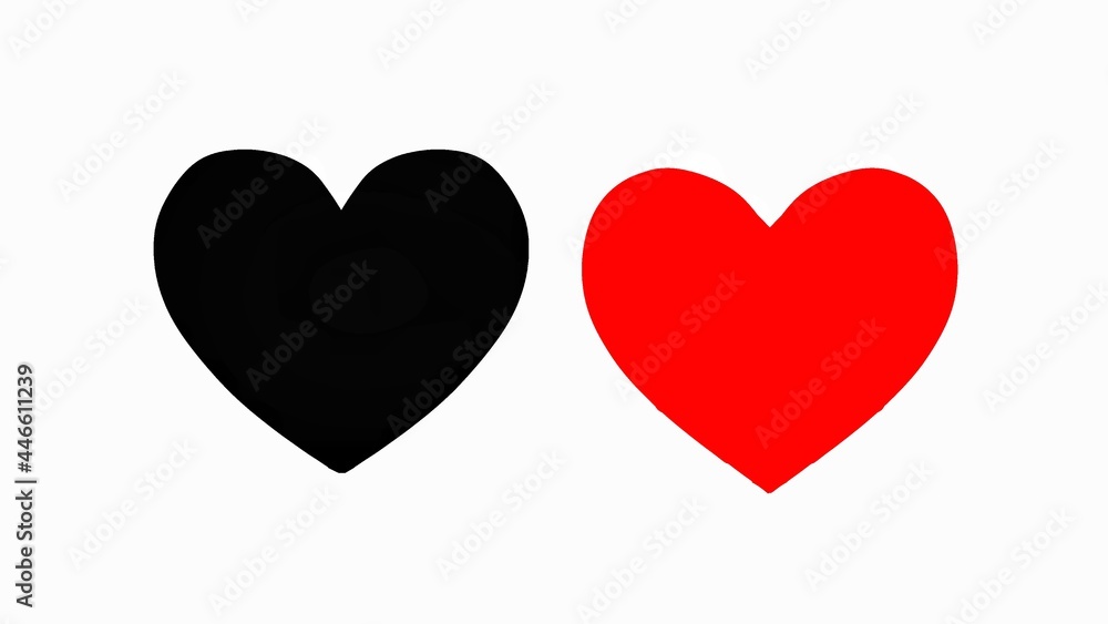 Black red white background heart symbol icon illustration Black red white background heart symbol icon illustration