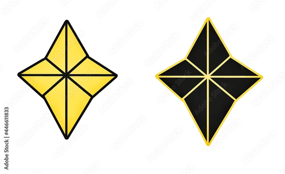 black gold star symbol icon illustration