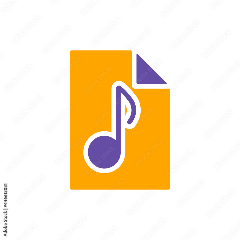 Music file vector isolated flat glyph icon Music file vector isolated flat glyph icon