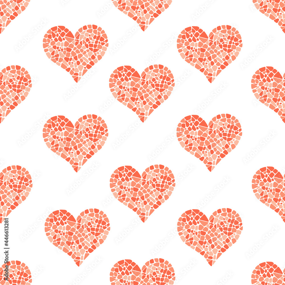 Romantic heart background. Cute Mosaic pattern for greeting cards, wrapping paper, textile, fabric, wallpaper. Romantic heart background. Cute Mosaic pattern for greeting cards, wrapping paper, textile, fabric, wallpaper.