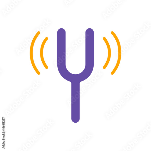 Tuning fork vector isolated flat glyph icon
