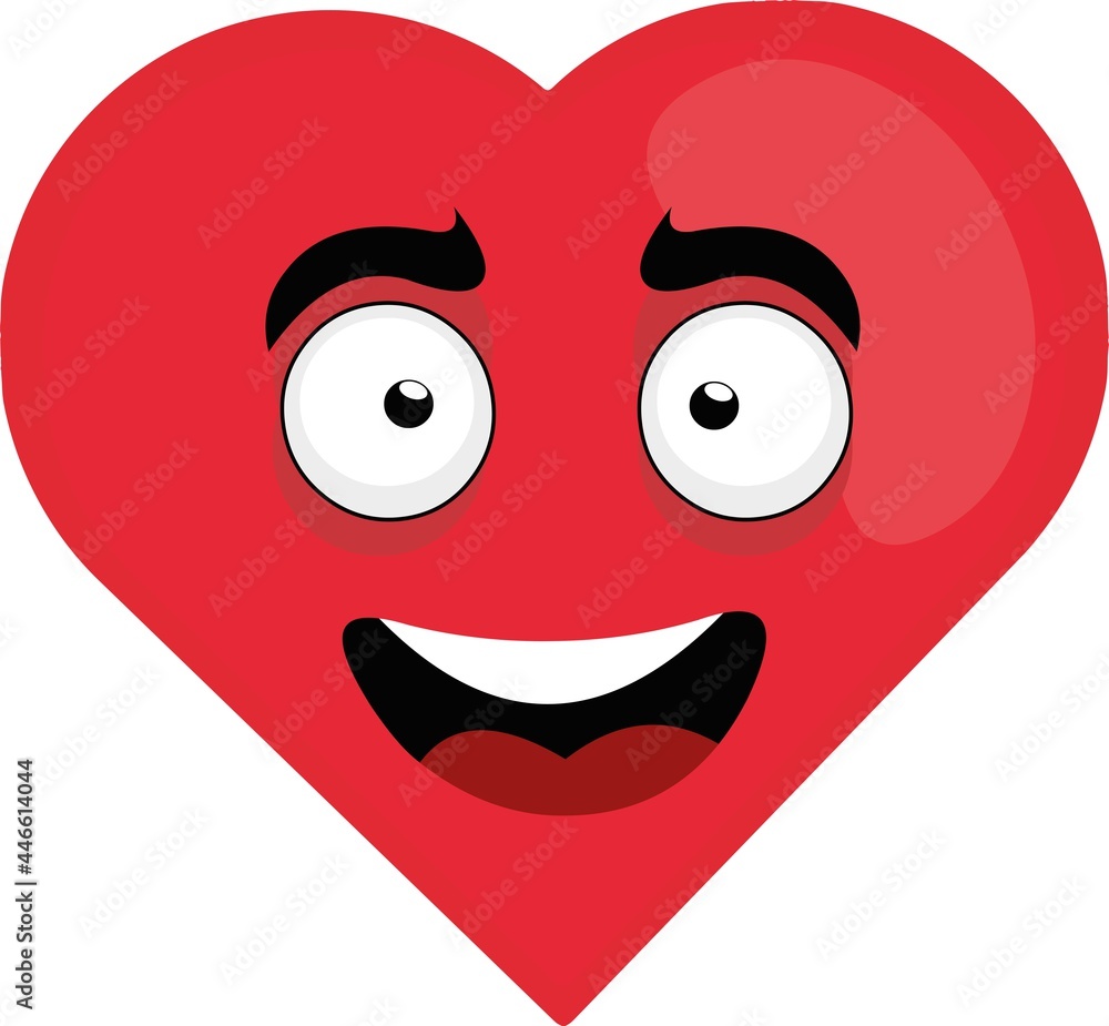 Vector emoticon illustration of a cartoon character in the shape of a heart Vector emoticon illustration of a cartoon character in the shape of a heart