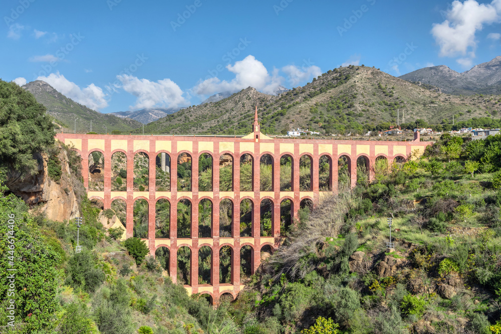 Acueducto del Aguila (Eagle Aqueduct) situated near Nerja, Andalusia, Spain

