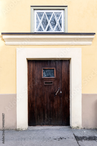 Wooden door in the building