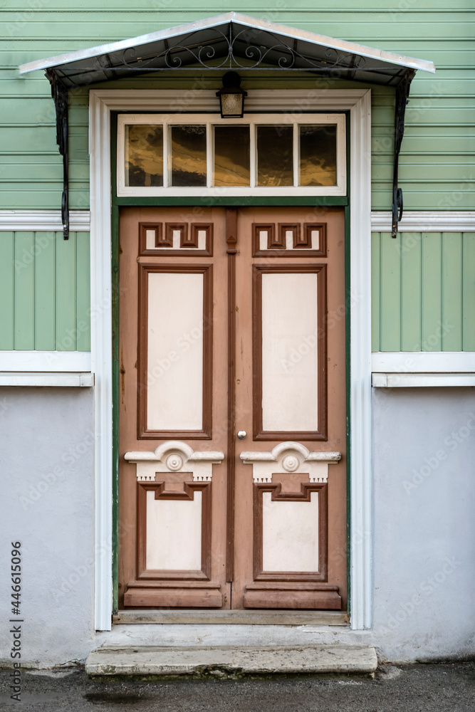 Wooden door in the building