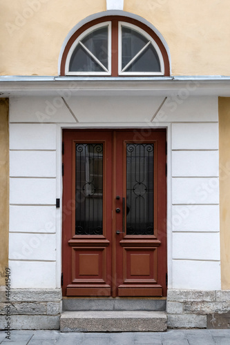 Wooden door in the building