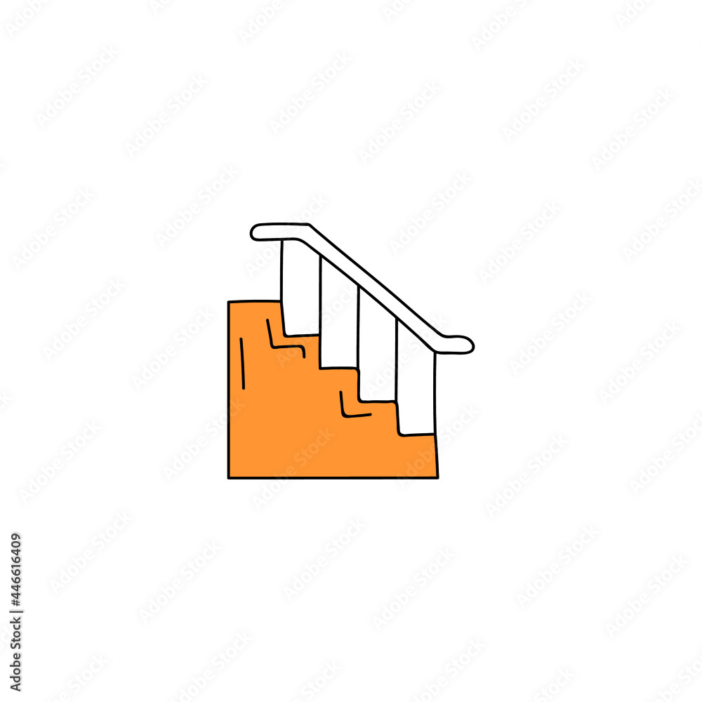 Ladder stair, staircase icon in color icon, isolated on white background Ladder stair, staircase icon in color icon, isolated on white background
