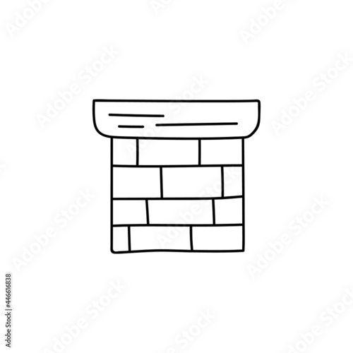 chimney icon in flat black line style, isolated on white background 