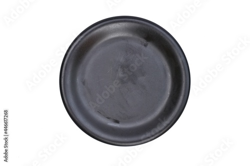 Empty plate, black circle on a white background.