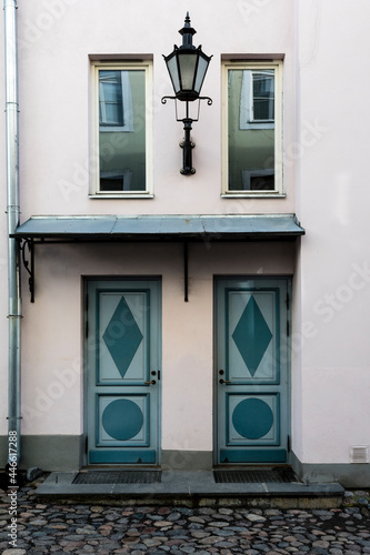 Wooden door in the building