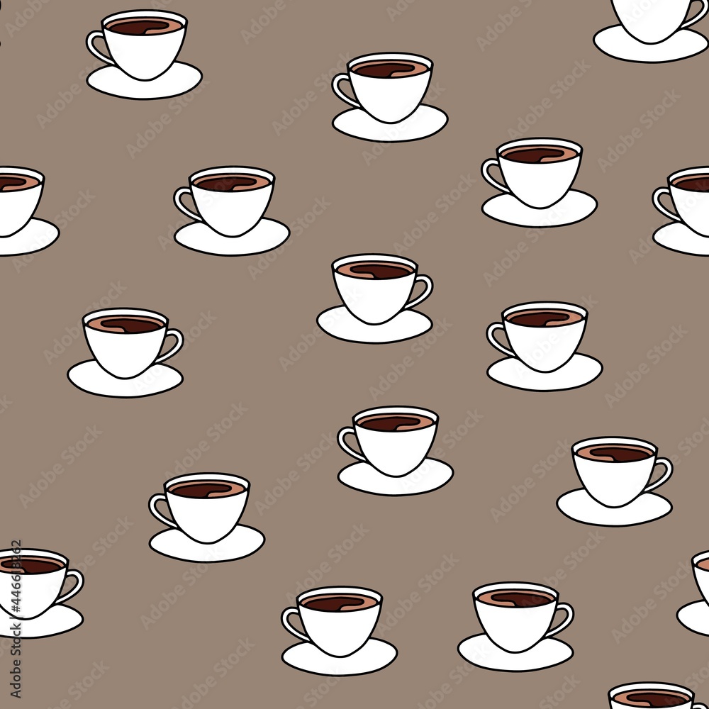 Minimal seamless pattern with coffee. Cup of hot drink. Minimal seamless pattern with coffee. Cup of hot drink.