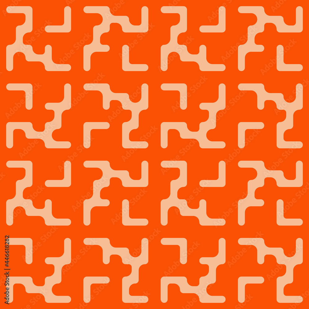 Orange maze repeated shape. Vector. Orange maze repeated shape. Vector.