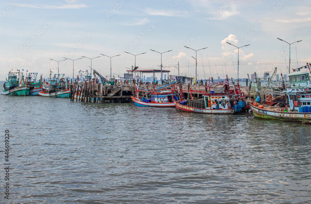 fishing boats at a Pier in Thailand