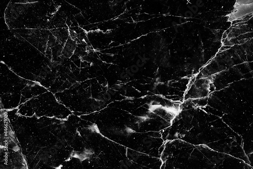 white pattern detailed structure of black marble texture and background for luxury interior or product design.