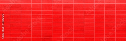 Panorama of Modern red brick wall texture for background