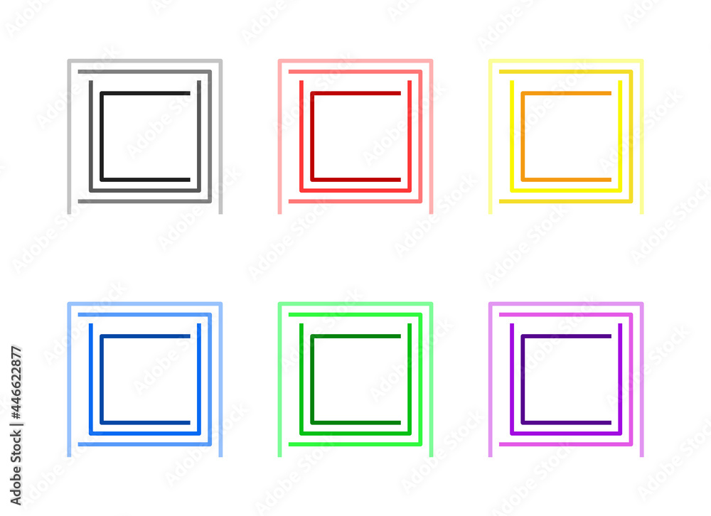 Set of square elements with different color. Set of square elements with different color.