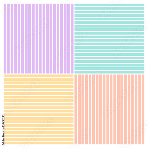 Scarf background in pastel purple, orange, green, yellow, white with stripes for spring summer. Square vector graphic for silk, cotton, satin bandana, shawl, hijab, other Easter holiday textile print.