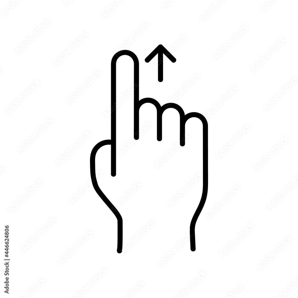 Swipe and scroll flat icon. Pictogram for web. Line stroke. Isolated on white background. Outline vector eps10 Swipe and scroll flat icon. Pictogram for web. Line stroke. Isolated on white background. Outline vector eps10