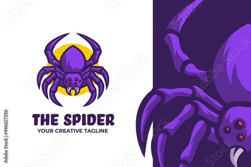 Purple Spider Mascot Character Logo