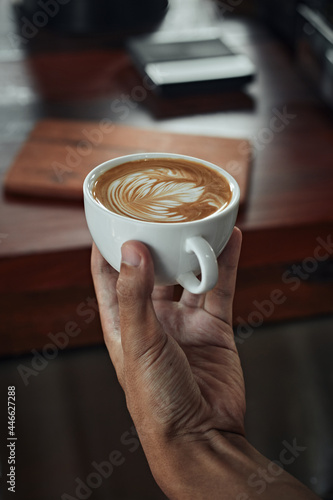 hot latte art coffee