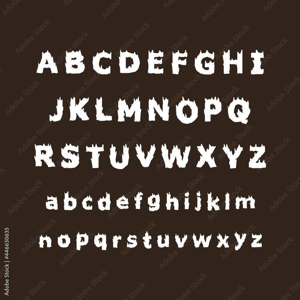 Modern Flame or Fire Alphabet Font A to Z