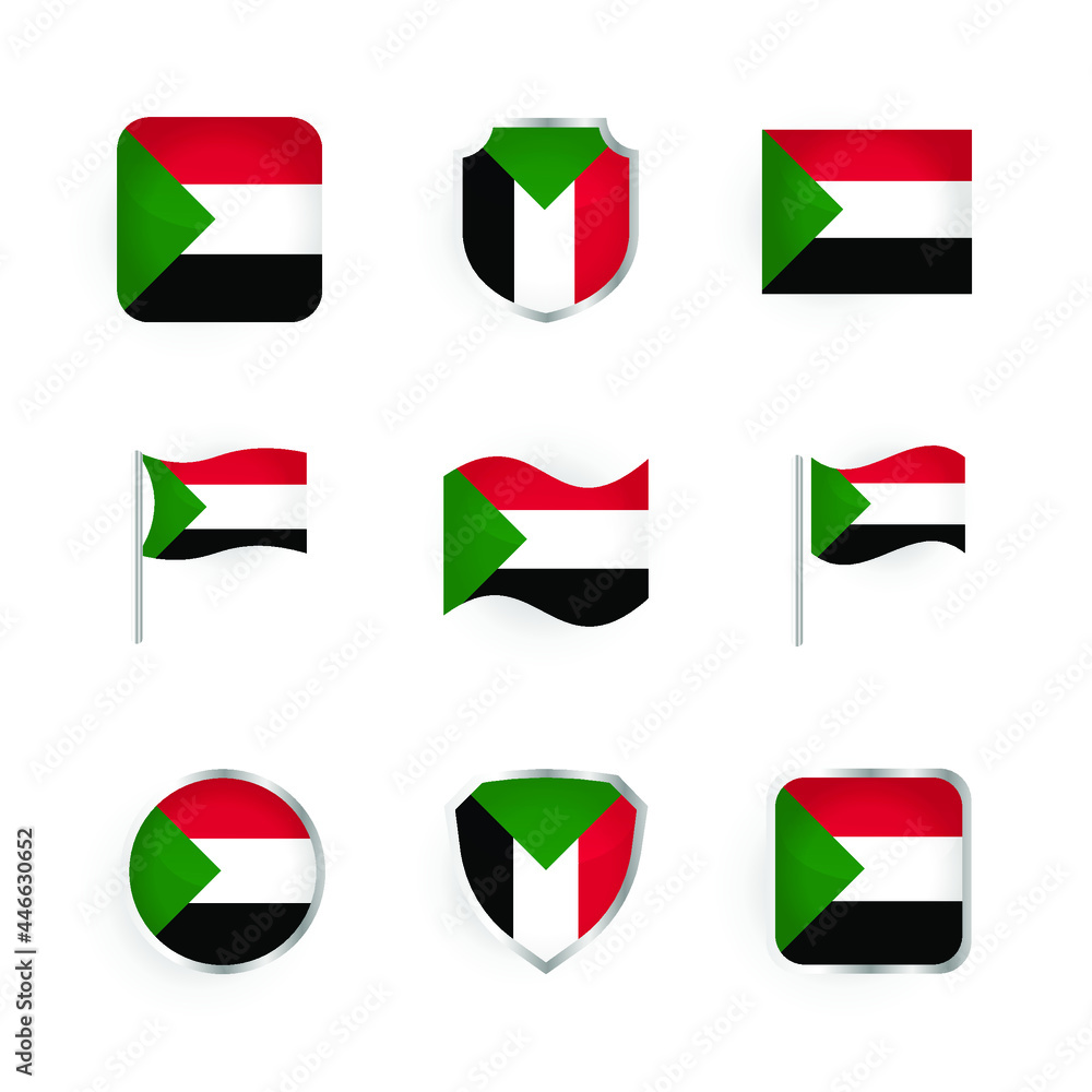 Sudan Flag Icons Set Sudan Flag Icons Set