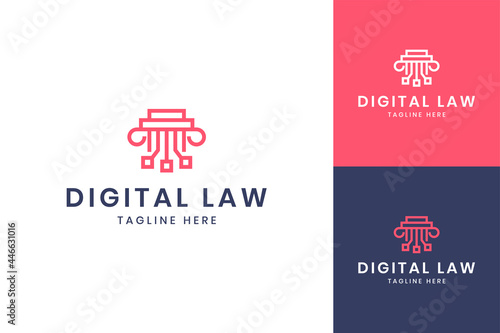 digital and law line art logo design