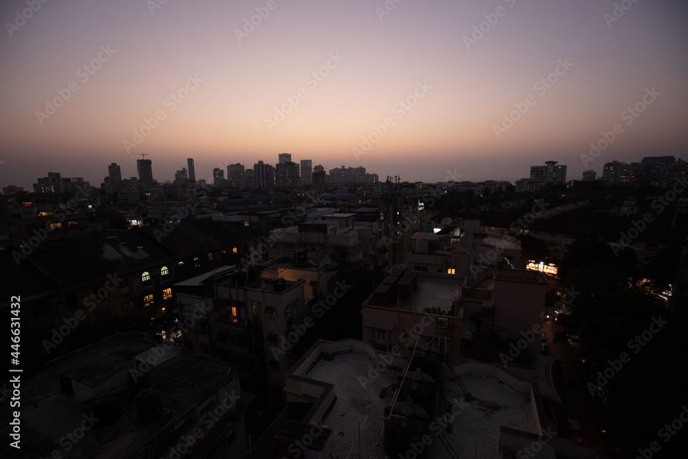 Mumbai Skyline at Sunset in India