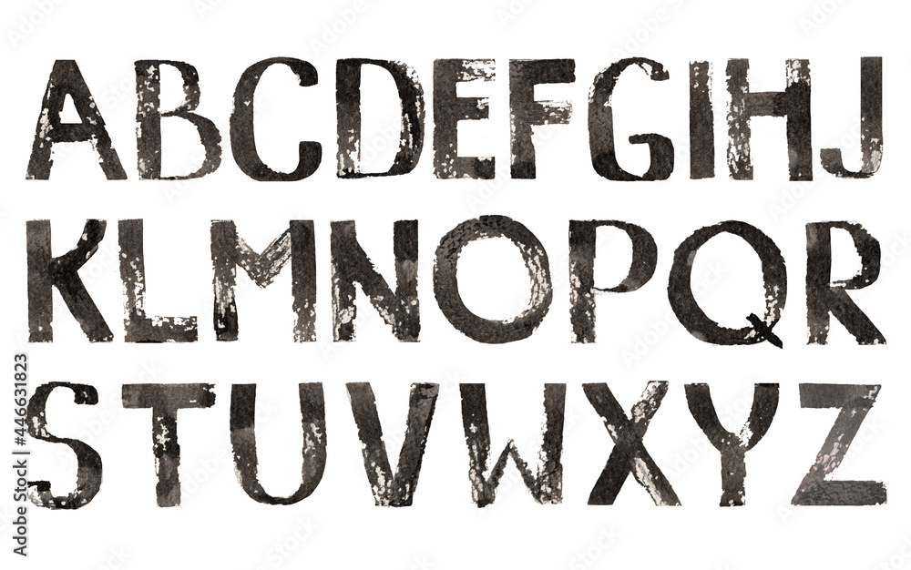 Ink handwritten alphabet letters typography Ink handwritten alphabet letters typography