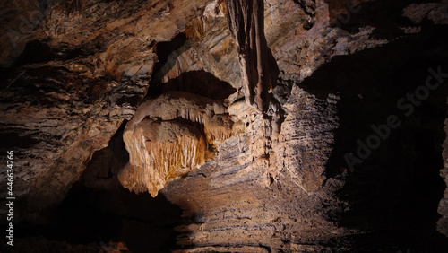 Beautiful cave formations in a limestone cave in Northern Tasmania, Australia