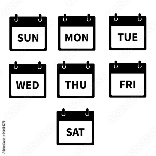 days of the week icon on white background. every day week calendar sign. flat style.