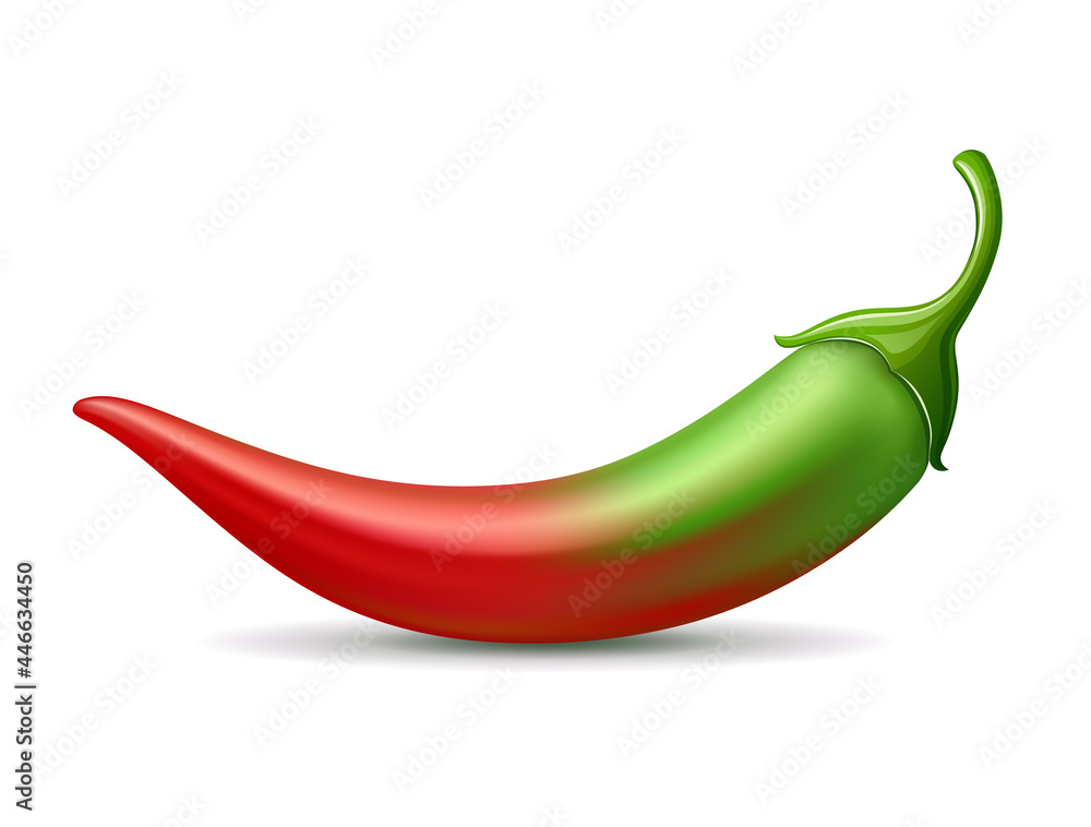 Chili peppers green gradient red color soft design on white background, Eps 10 vector illustration Chili peppers green gradient red color soft design on white background, Eps 10 vector illustration