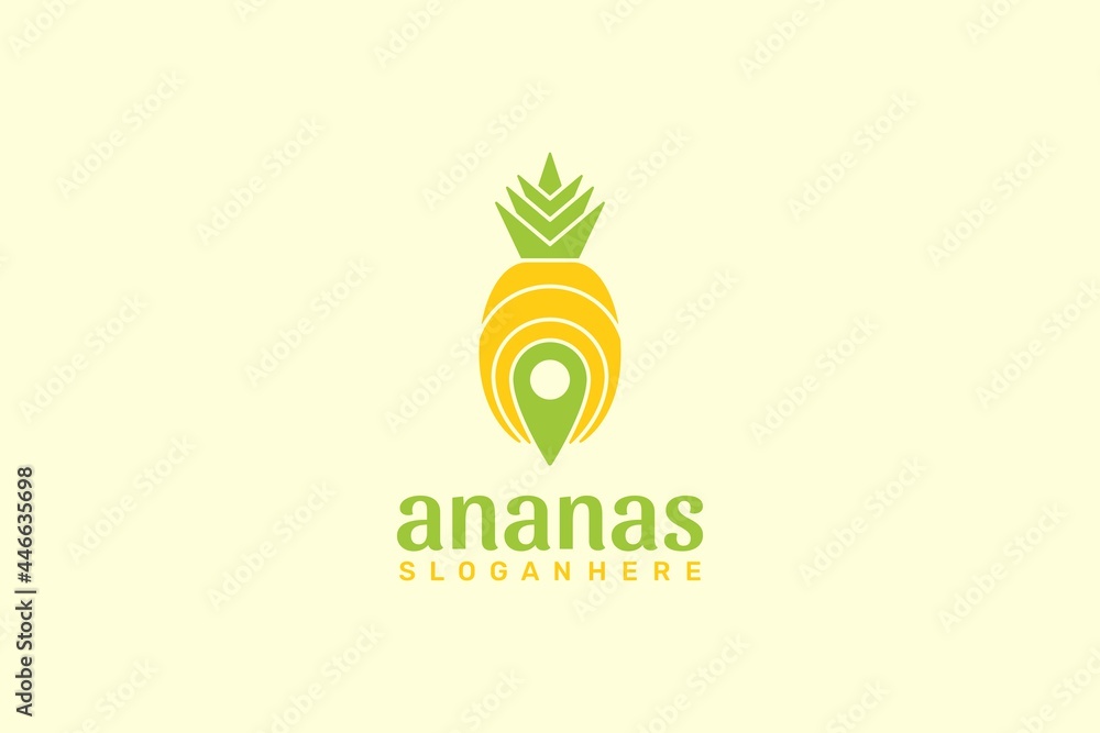 Fototapeta premium Pineapple Point Logo. Vector Design.