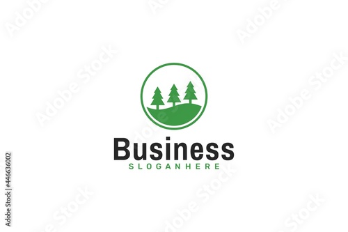 Pine Trees Logo. Vector Design.