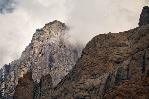 Foggy Rock in the mountains in Kazakhstan