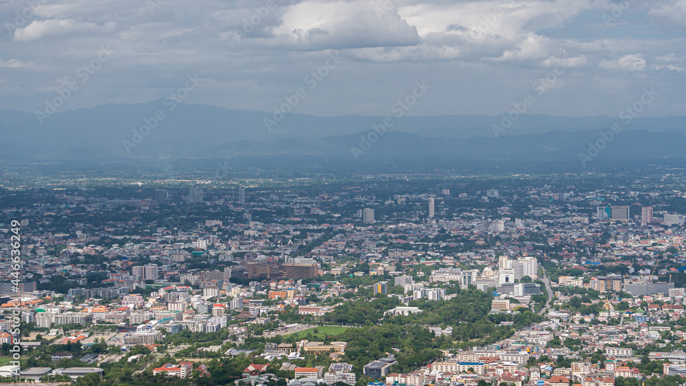 Beautiful view of the city of Chiang Mai, Thailand.