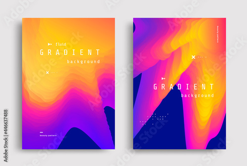 Gradient modern poster with a fluid yellow shape