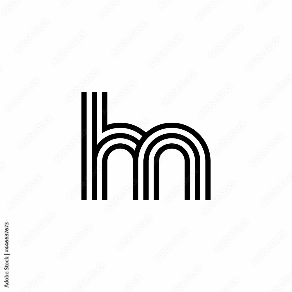 Letter HN logo creative modern monogram, many lines smooth geometric logo initials Letter HN logo creative modern monogram, many lines smooth geometric logo initials