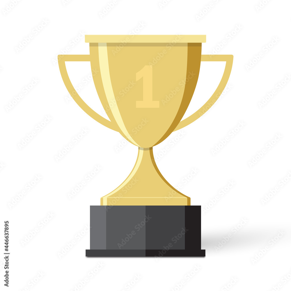 Golden trophy cup vector illustration flat design Golden trophy cup vector illustration flat design