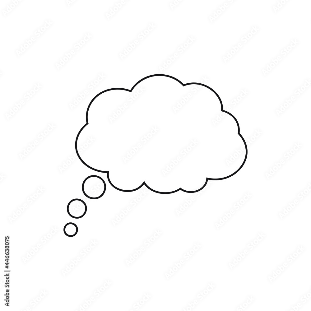 Speech or think bubble, empty communication cloud. Vector design element. Speech or think bubble, empty communication cloud. Vector design element.
