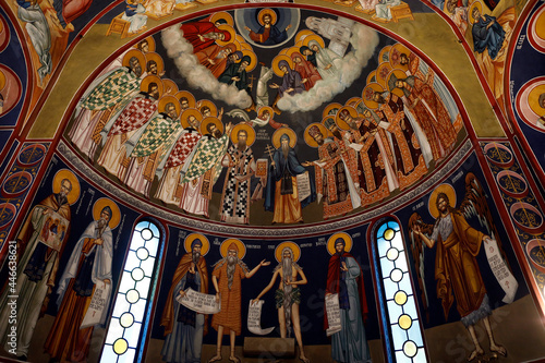 Frescoes in St. Sava church, Beograd (Belgrade), Serbia photo