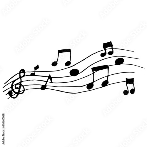Vector hand drawn music notes background