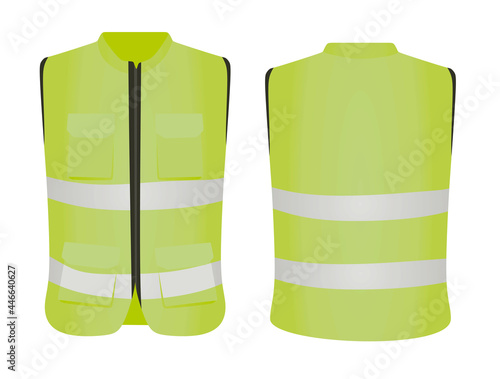 Green safety vest. vector illustration