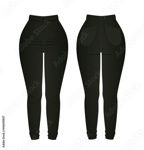 Black tight pants. vector illustration