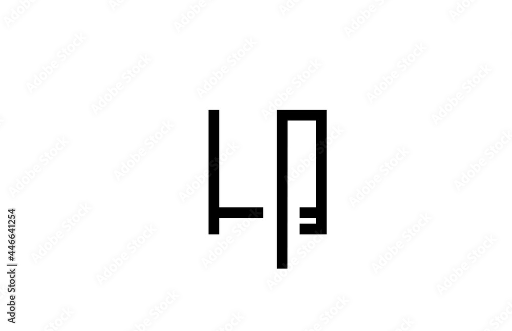 H black and white line alphabet letter logo for business icon. Simple creative template design for lettering and identity H black and white line alphabet letter logo for business icon. Simple creative template design for lettering and identity